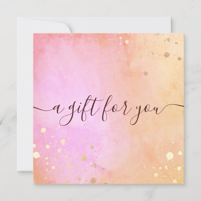 Carte Beau certificat cadeau Aquarelle (Devant)