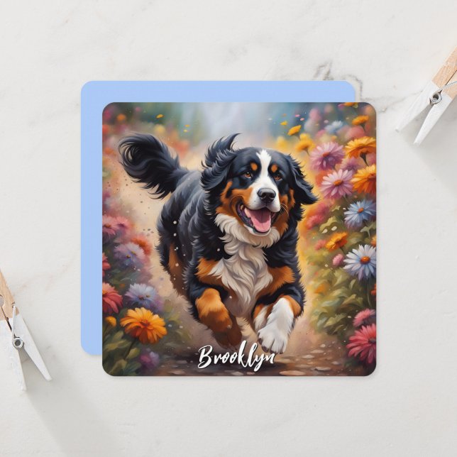 Carte Beau chien de montagne bernois (Devant/Arrière en situation)