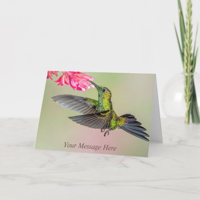 Carte Beau colibri personnalisé (Devant)