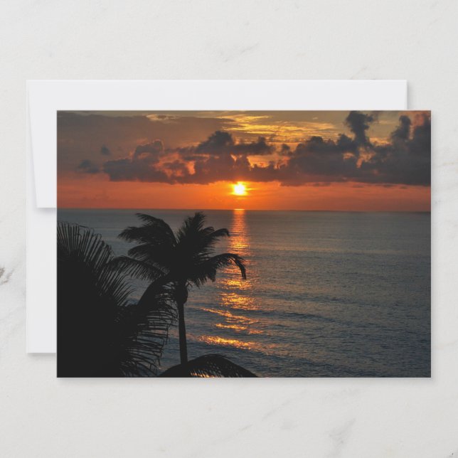 Carte Beau coucher de soleil de Cancun (Devant)
