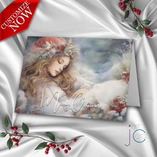 Carte Beau dormant Noël Angel Vacances