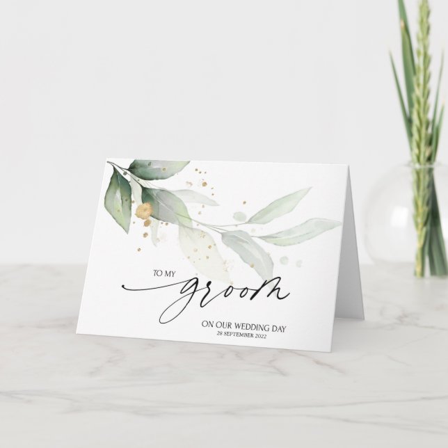 Carte Beau Eucalyptus À Ma Salle Jour De Mariage (Devant)