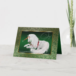 Carte Beau Imaginaire Noël Unicorn Joy