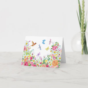 Carte Beau Jardin Fleur Aquarelle