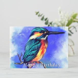 Carte Beau Kingfisher Bird - Joyeux anniversaire
