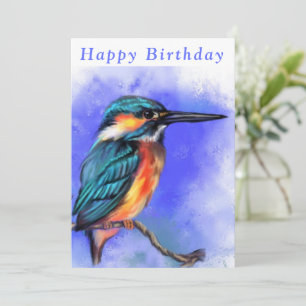 Carte Beau Kingfisher Bird - Joyeux anniversaire