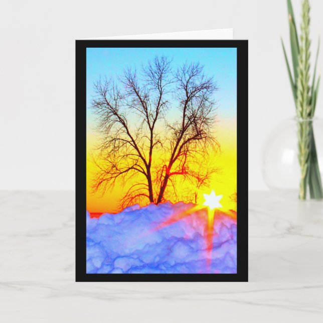 Carte Beau lever de soleil de Noël au coucher du soleil (Devant)