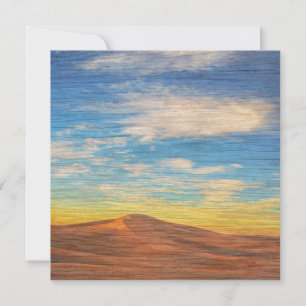Carte Beau Lever de Soleil sur Dunes de Sable sur Bois v