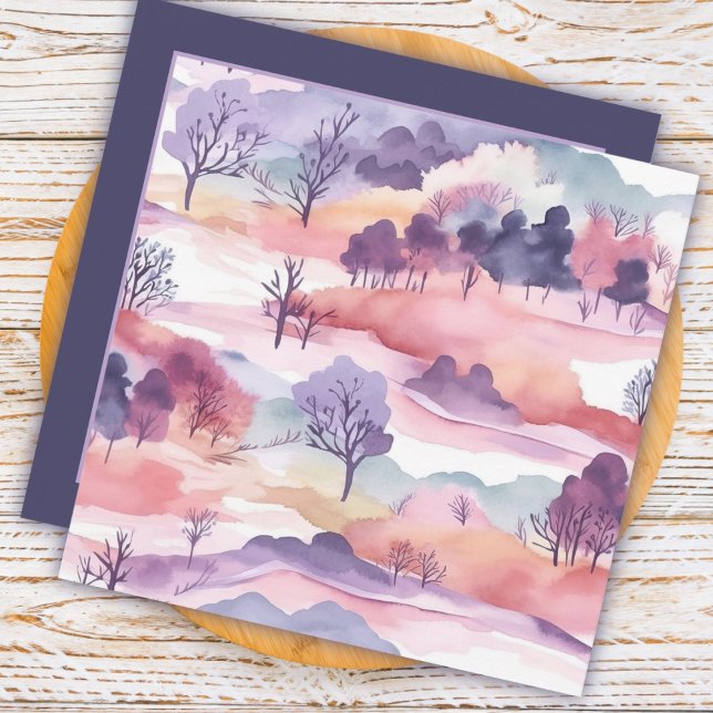 Carte Beau Merci Aquarelle Paysage (Créateur téléchargé)