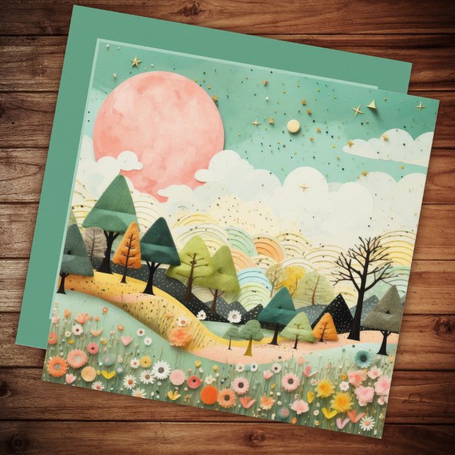 Carte Beau Merci Aquarelle Paysage (Créateur téléchargé)