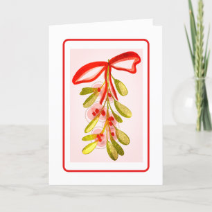 Carte Beau Mistletoe Plante Digital Peint Look