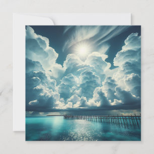 Carte Beau Océan, Dock et nuages fluides