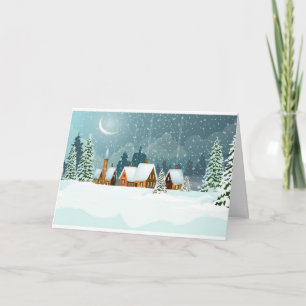 Carte Beau paysage hivernal neige