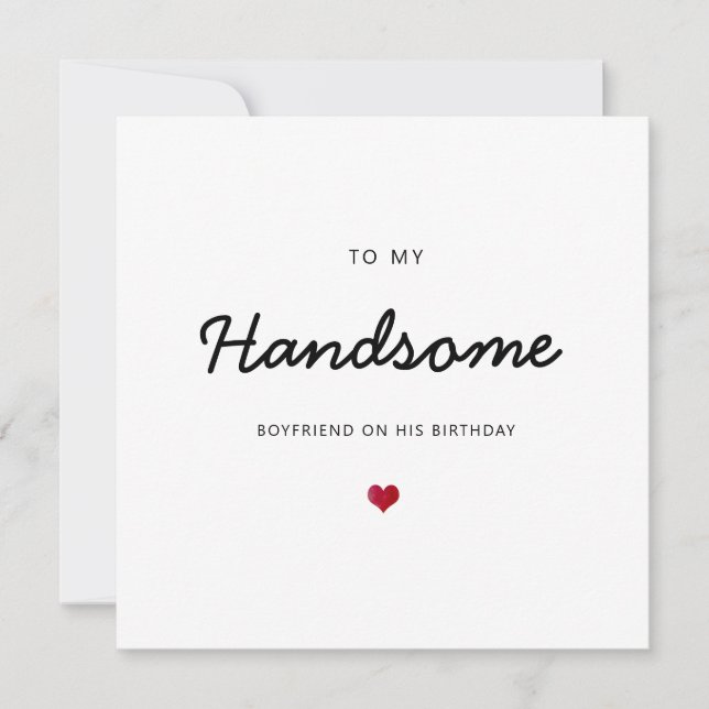 Carte Beau petit ami coeur romantique heureux anniversai (Devant)