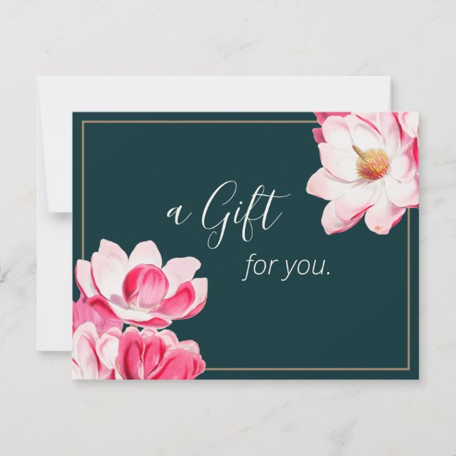 Carte Beau Pink Floral Magnolia certificat cadeau (Devant)
