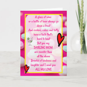 Carte Beau Poème, Mère Sentimentaire Anniversaire