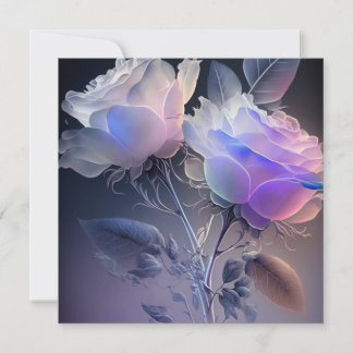 Carte Beau Rose Iridescente longue tige