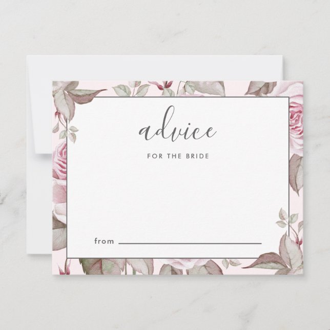 Carte Beau rose Roses Conseils pour la mariée (Devant)