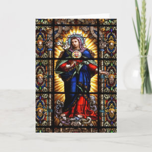 Carte Beau Sacré Coeur Religieux de Vierge Marie