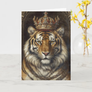 Carte Beau tigre dans une couronne toutes les occasions