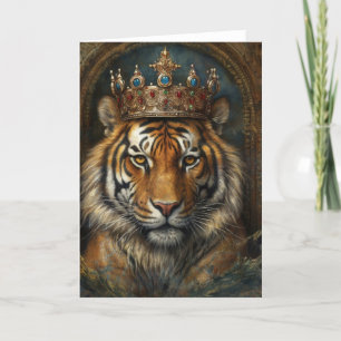 Carte Beau tigre dans une couronne toutes les occasions
