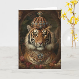 Carte Beau tigre dans une couronne toutes les occasions