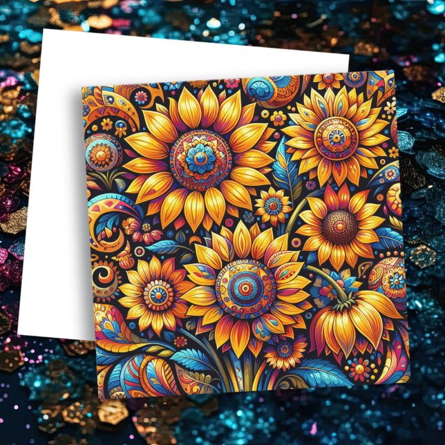 Carte Beau Tournesol Hyperréaliste Art Blank (Créateur téléchargé)