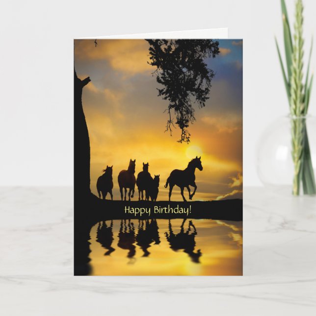 Carte Beau troupeau de chevaux Anniversaire de l'autre c (Devant)