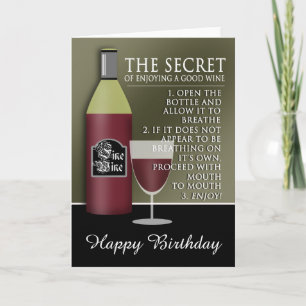 Carte Beau Vin drôle Anniversaire