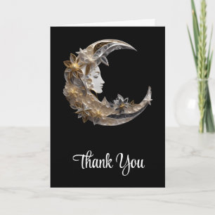 Carte Beau visage dans la lune Merci
