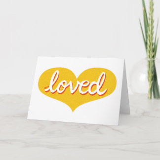 Carte BEAUCOUP AIMÉ - adoré- Coeur d'amour jaune