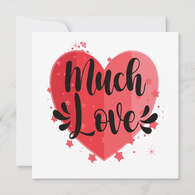 Carte Beaucoup d'amour, grand coeur (Devant)