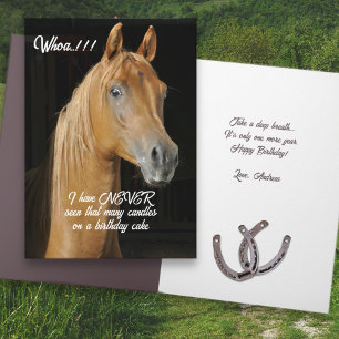 Carte Beaucoup de bougies sur la colline Drôle Cheval