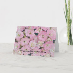 Carte Beaucoup de fleurs roses Love Bible Verse Card