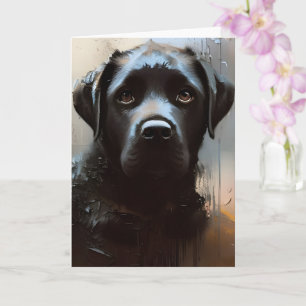 Carte Beautiful Black Labrador Portrait