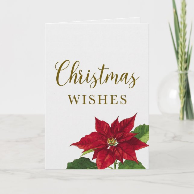 Carte Beautiful Christmas Wishes Holiday Greeting Card (Devant)