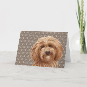 Carte Beautiful Labradoodle Love Dog Paw Painting
