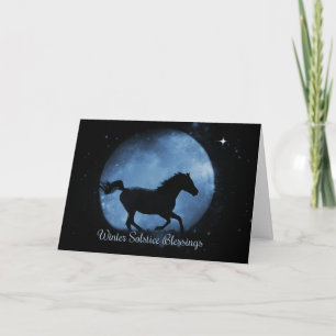 Carte Beautiful Running Horse Winter Solstice Blessings