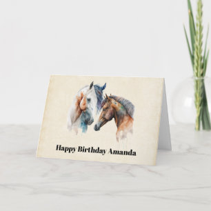 Carte Beaux Chevaux Boho Occidental Style Anniversaire