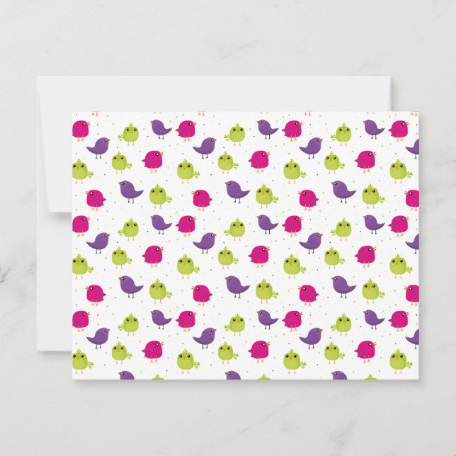 Carte Beaux oiseaux colorés (Devant)