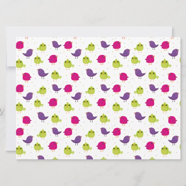 Carte Beaux oiseaux colorés (Devant)