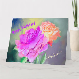 Carte Beaux roses peints à la main pour une occasion spé