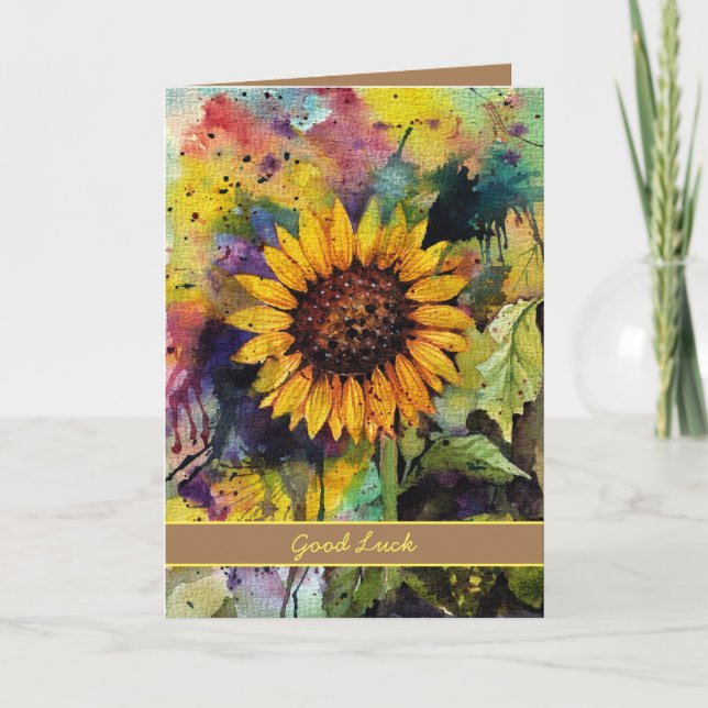 Carte Beaux Tournesols En Aquarelle (Devant)