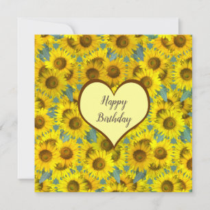 Carte Beaux tournesols - motif fleuri,