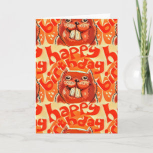 Carte beaver dit heureux anniversaire