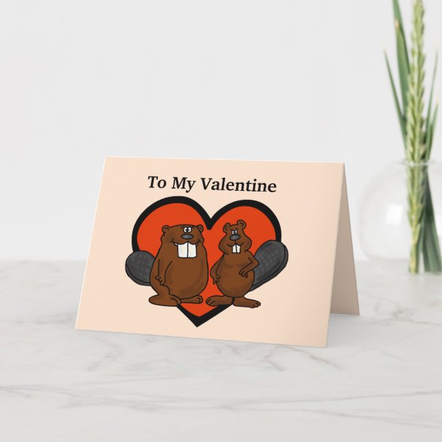 Carte Beaver Love Valentine's Day Card (Devant)