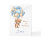 Bébé 1er anniversaire Teddy Bear Ballons Bleus