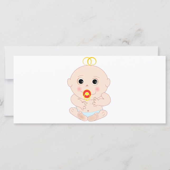 Carte Bébé avec dessin animé de la suce (Devant)