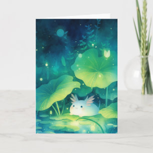 Carte Bébé Axolotl Flower Pond
