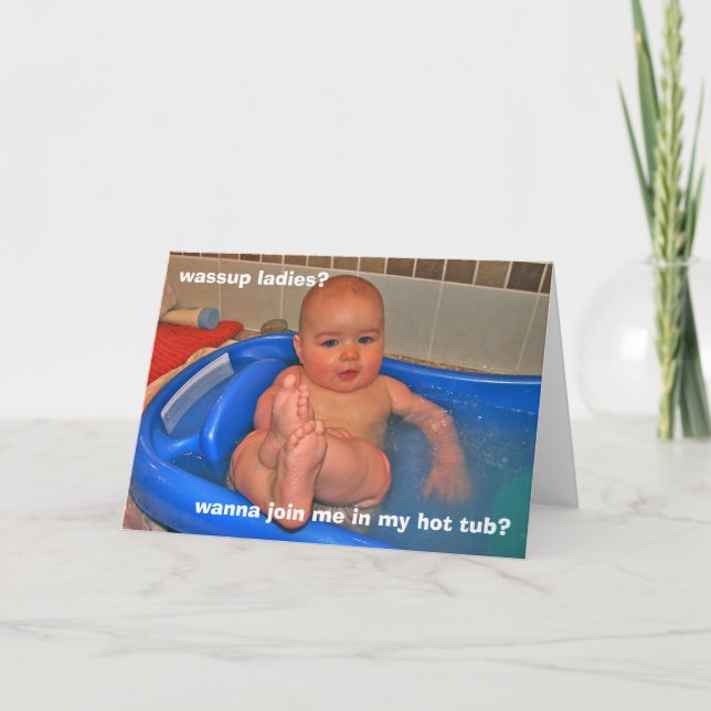Carte Bébé bain chaud (Devant)